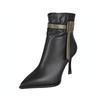 Temperament high-heeled short boots women's autumn and winter new small thin boots pointed thin heels fashion boots color matching