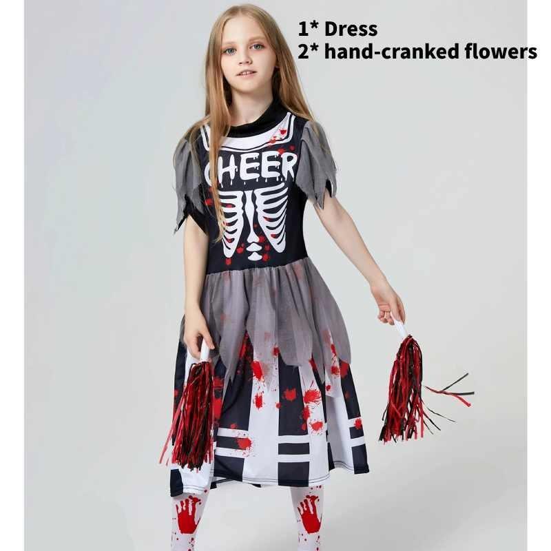 Zombie Halloween Cosplay Costume Cheerleading Team Party Dress Performance Stage