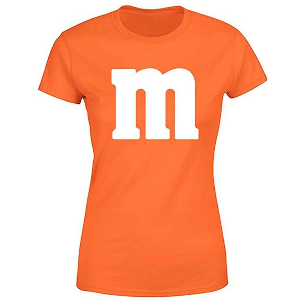Letter M Halloween Costumes T-Shirt | Funny Cool Graphic Tee Idea | Shirts for Women Ropa Plus Size Mujer