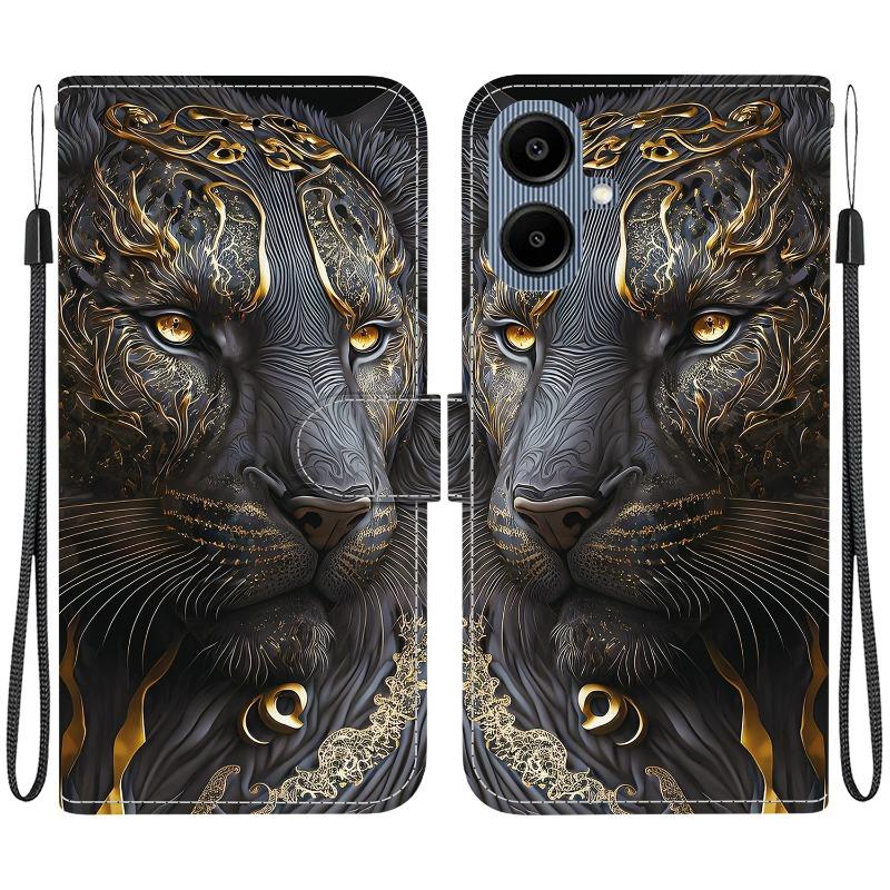 A06 Animal Case Lion Panda Leather Phone Cover For Samsung Galaxy A06 4G & 5G A065 A066 Wallet Flip Coque Magnetic Protect Cases