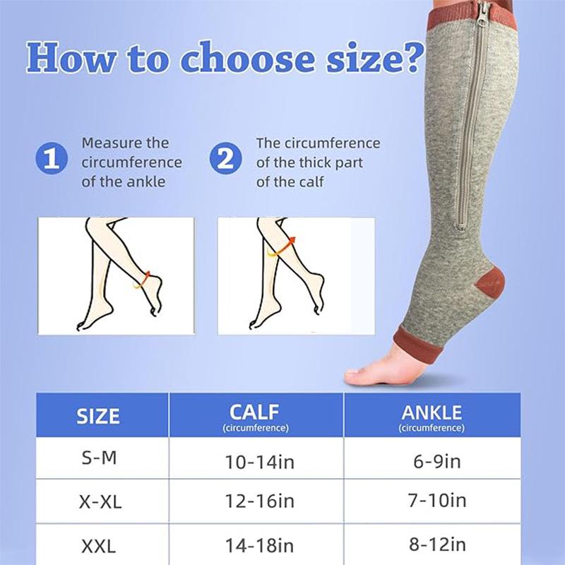Zippered Sports Compression Socks - Elastic, Cross-Border Design