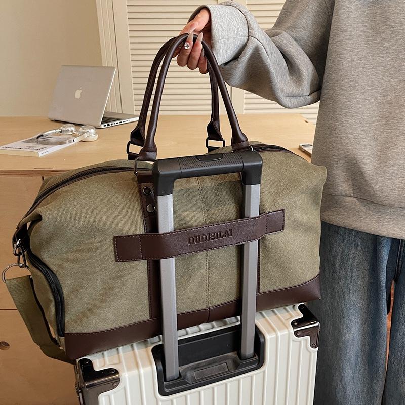 Travel canvas travel bag luggage bag men's oblique cross outdoor large-capacity high-end business travel storage bag
