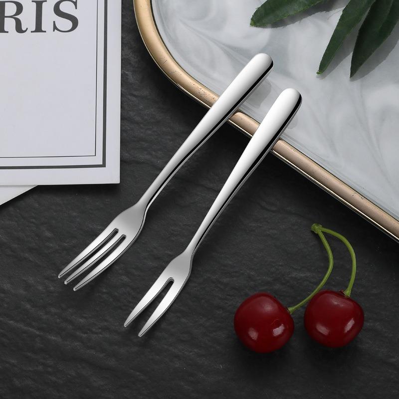 Diamond fruit fork, stainless steel small fork, fruit pick and fruit insert set, cake fork, thickened moon cake fork.