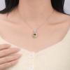 S925 Silver Necklace with Natural Gemstone/Garnet Pendant, Luxury Crystal Jewelry for Women