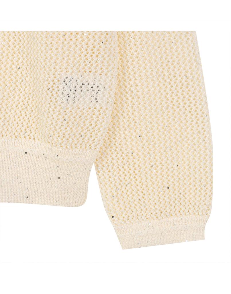 LAFELSORTOF Sequin Knit Long Sleeve Top