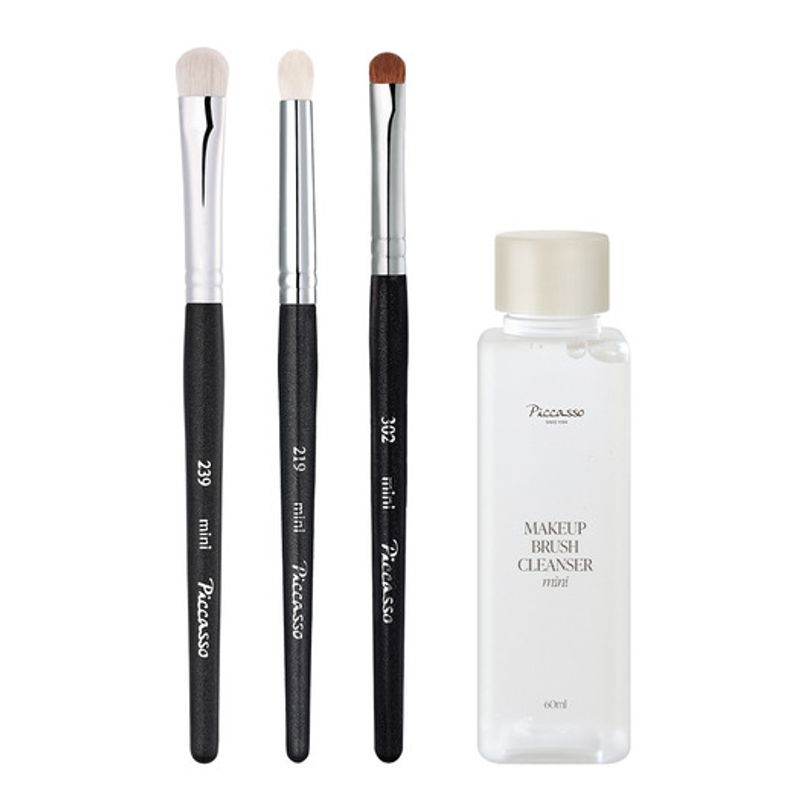 3-Piece Mini Eyeshadow Brush Set (Cleanser Mini Included)
