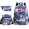 3Pcs/set Cartoon Printed Backpack with Shoulder Bag Pencil Case for Teenager Student Boy Girl School Bag Large Capacity Waterproof Bookbag Kid Gift