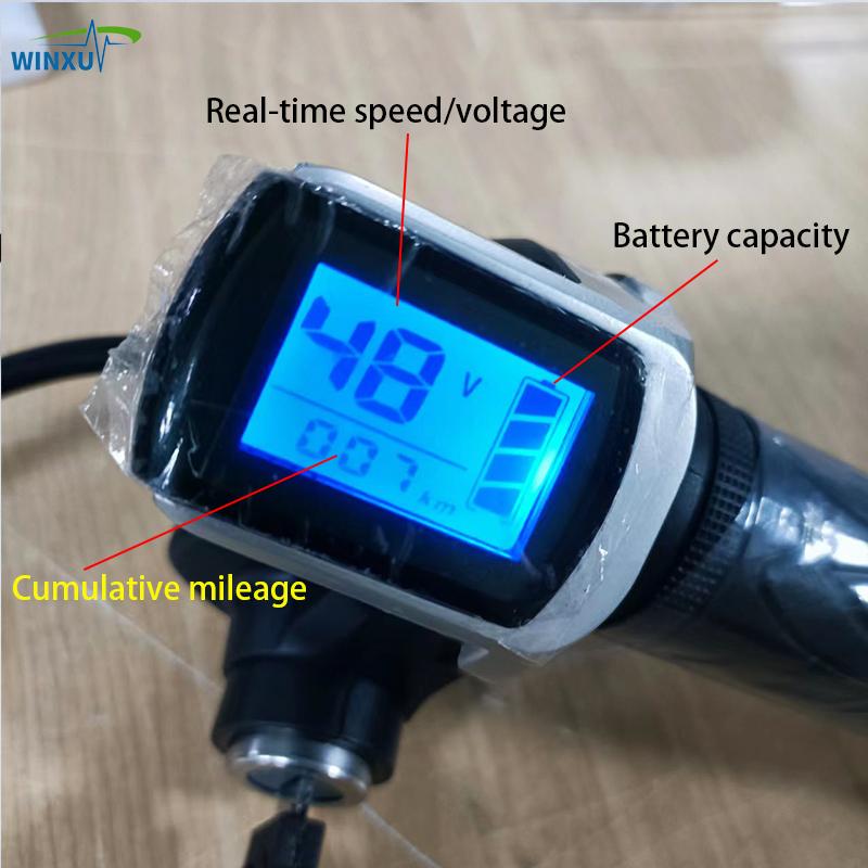 24V 36V 48V LCD Speed Display Throttle Turning Accelerator for Electric Bicycle E-bike Scooter Motorbike