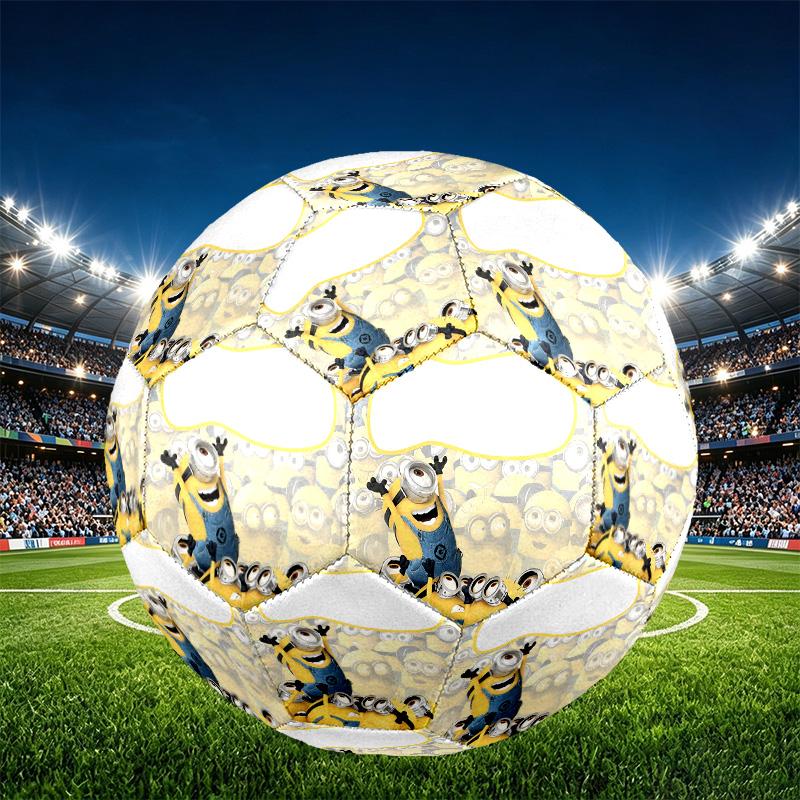 Minions Print Size 5 Soccer Ball, PU Wear Resistant Football for Match Training and Daily Practice, Birthday Gift for Soccer Fans