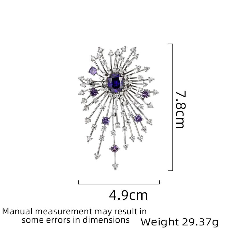 SUYU Fashionable Zircon Brooch Dazzling Fireworks Exquisite Brooch Fashionable Pin Buckle Women's Clothing Accessories
