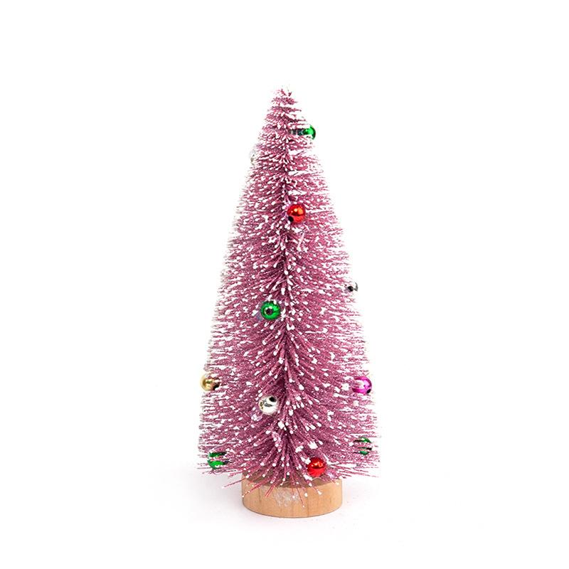Decorazione da tavolo Piccolo albero di pino Neve Gelo Colorato Ago di pino in polvere Mini albero di Natale