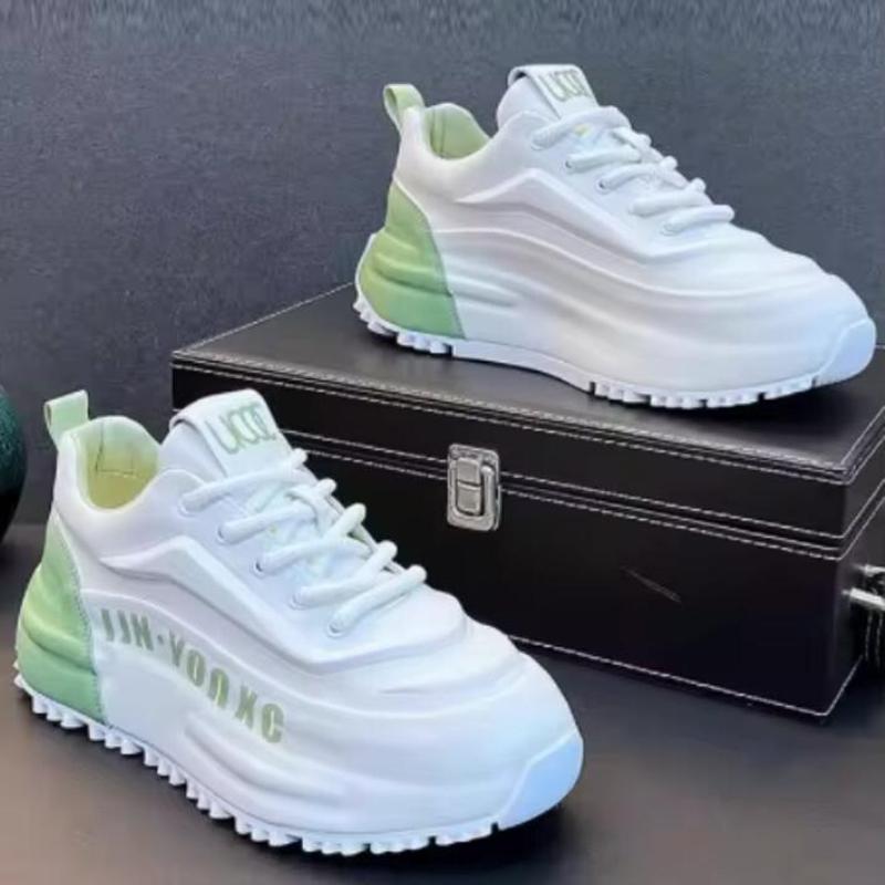 

Fashion Men s Trendy Brand 2025 New Autumn and Winter High end Trendy Versatile White Shoes Height Raising Sports and Leisure A1 37 зелёный
