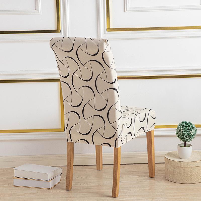 New Color High Gram Heavy Printing Elastic Backrest Integrated Chair Cover Household Hotel Anti-Fouling Dining Table Chair Cover
