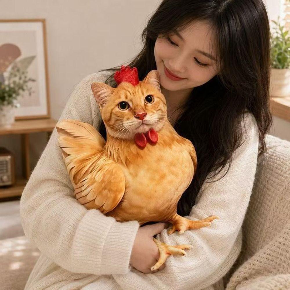 Cute Rooster Cat Plush Toys Realistic Looking Rooster Hen Plush Pendant Kids Toy