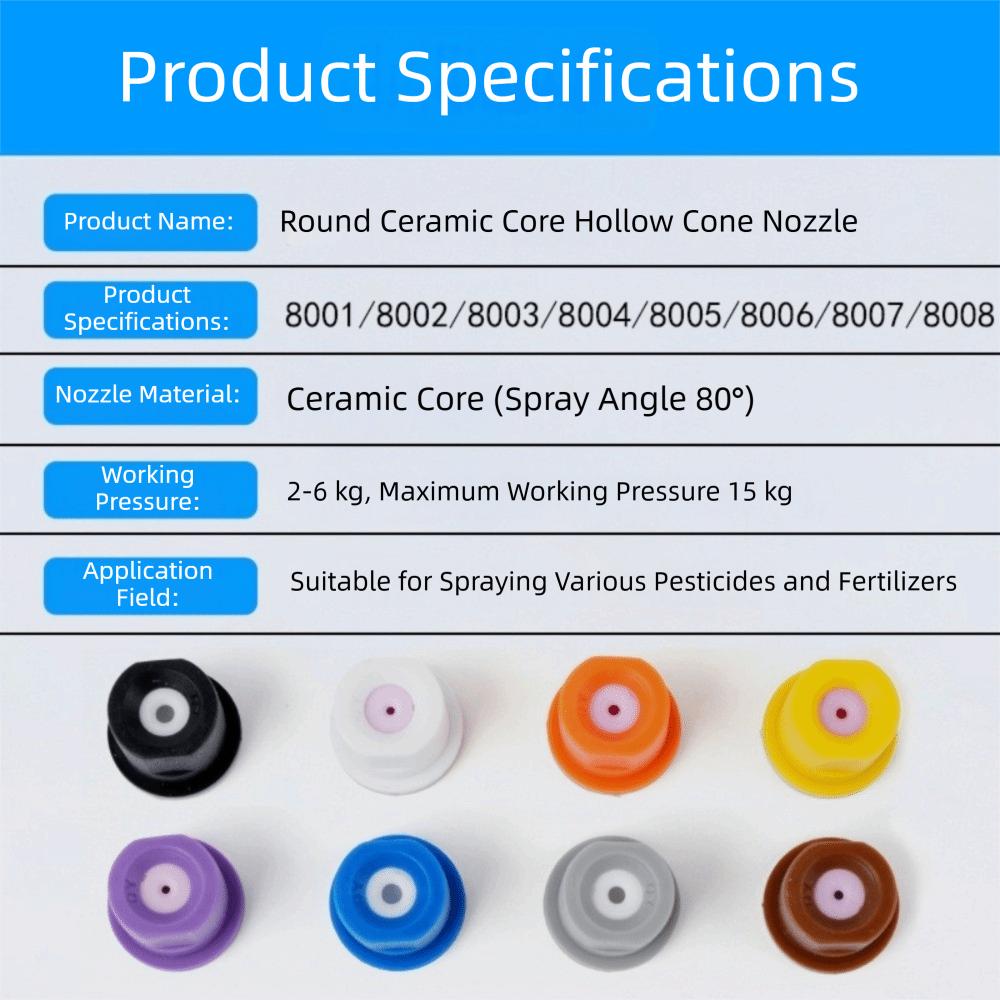 80 Degree Agricultural Sprayer Nozzle Ceramic Core High Pressure Nozzle  Agricultural Spraying