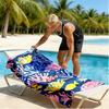 Watercolor coral fish school polyester microfiber beach towel is highly absorbent, suitable for swimming and beach outings