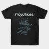 Tricou Negru cu Imprimeu pentru Bărbați Floyd Rose Tremolo System Imprimeu pe Hârtie de Transfer Fără Tăiere Tricou din Bumbac