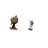 Modern Knight Globe Statue Tabletop Clock Art Craft Ornament for Office Shelf Fireplace Bedroom