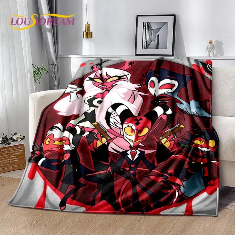 Cartoon H-Helluva Boss Blitzo H-Hazbin Hotel Soft Flannel Blanket for Bed Bedroom Sofa Picnic,Throw Blanket for Outdoors Leisure
