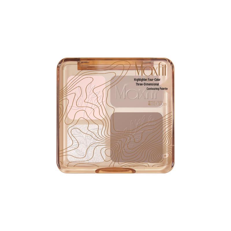 Meishifei Four-Color Matte Contour and Highlight Palette – Natural, Skin-Friendly Concealer.