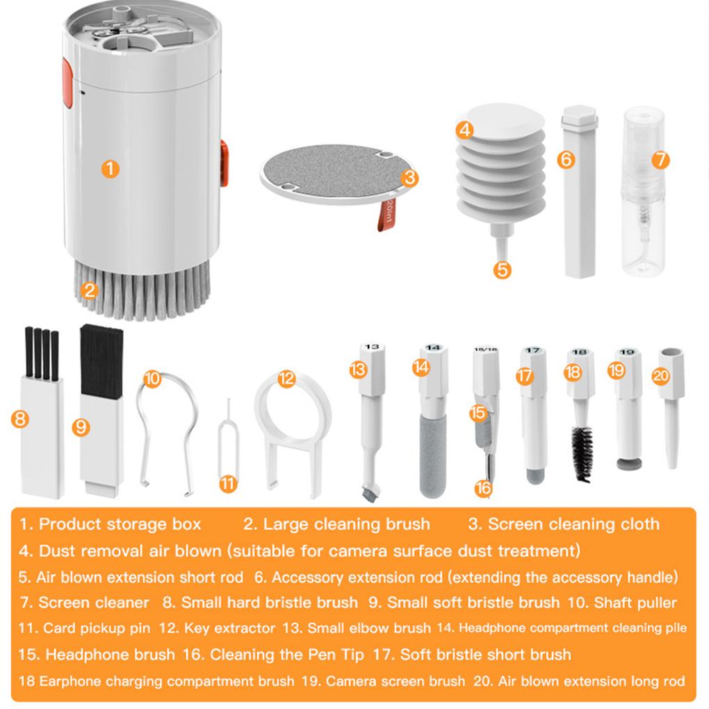 20 in 1 multifunctional cleaning brush kit, mobile keyboard cleaner, headphone cleaning brush dust removal kit