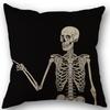 1pc Spooky Skull Pillow Cover For Gothic Halloween Decor For Living Room Sofa Car Cushion Cover And Home Party Pillowcase