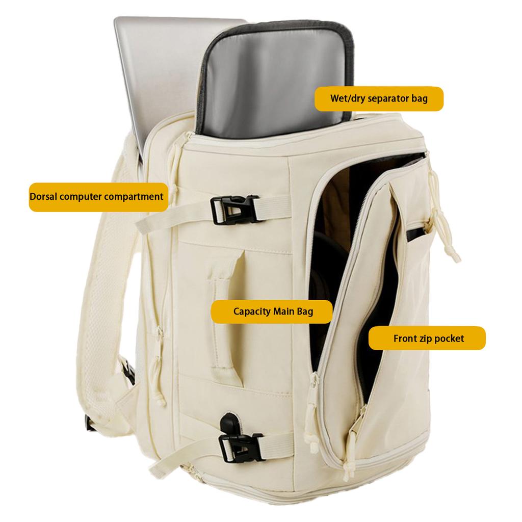 Large Capacity Travel Backpack For Men And Women, Fashionable And Simple Durable Luggage Bag, Wet And Dry Separation