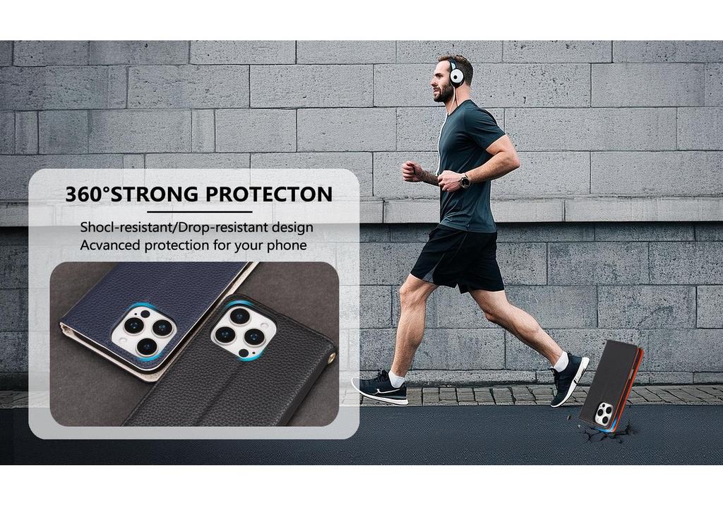 Suitable for Huawei Pura 90 Pro Max: Leather Double Color Lychee Grain Magnetic Phone Case