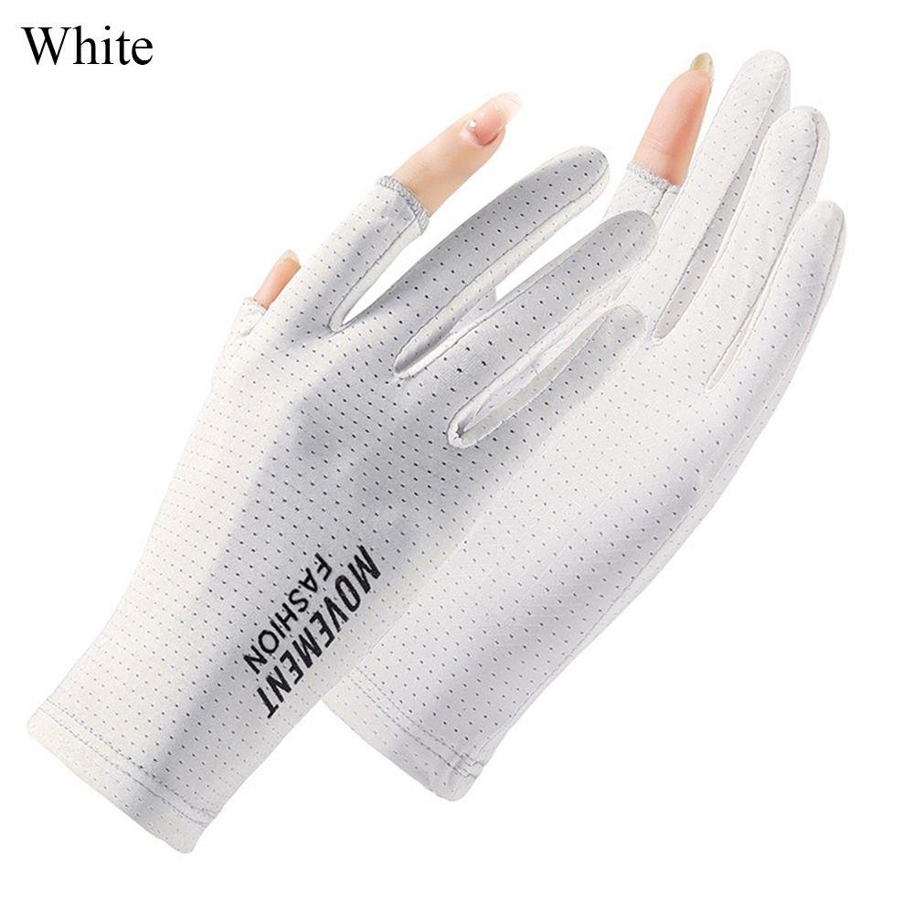 Ice Silk Sun Protection Gloves Elastic Cycling Driving Gloves Fashion Sunscreen Gloves  Women Girls