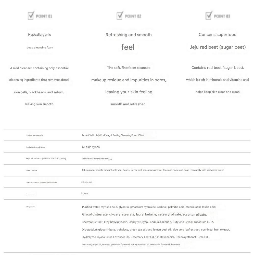 ACCOJE Vital In Jeju Reinigender & Peeling-Schaum 150ml