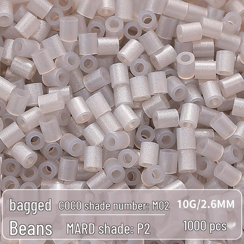 Clear Puzzled Beans Special Color Refill Pack, Black & White, 2.6mm Handmade DIY Fuse Beads Toy Set