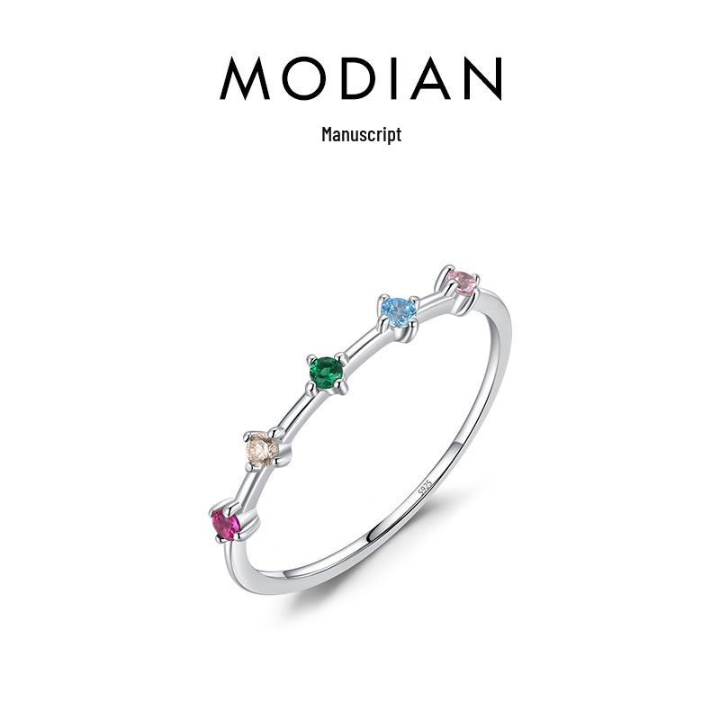 

Кольцо из стерлингового серебра S925 в корейском стиле с цирконом: Красочный, Изысканный, Модный и Простой Дизайн - Популярен Среди Женщин. Size 8