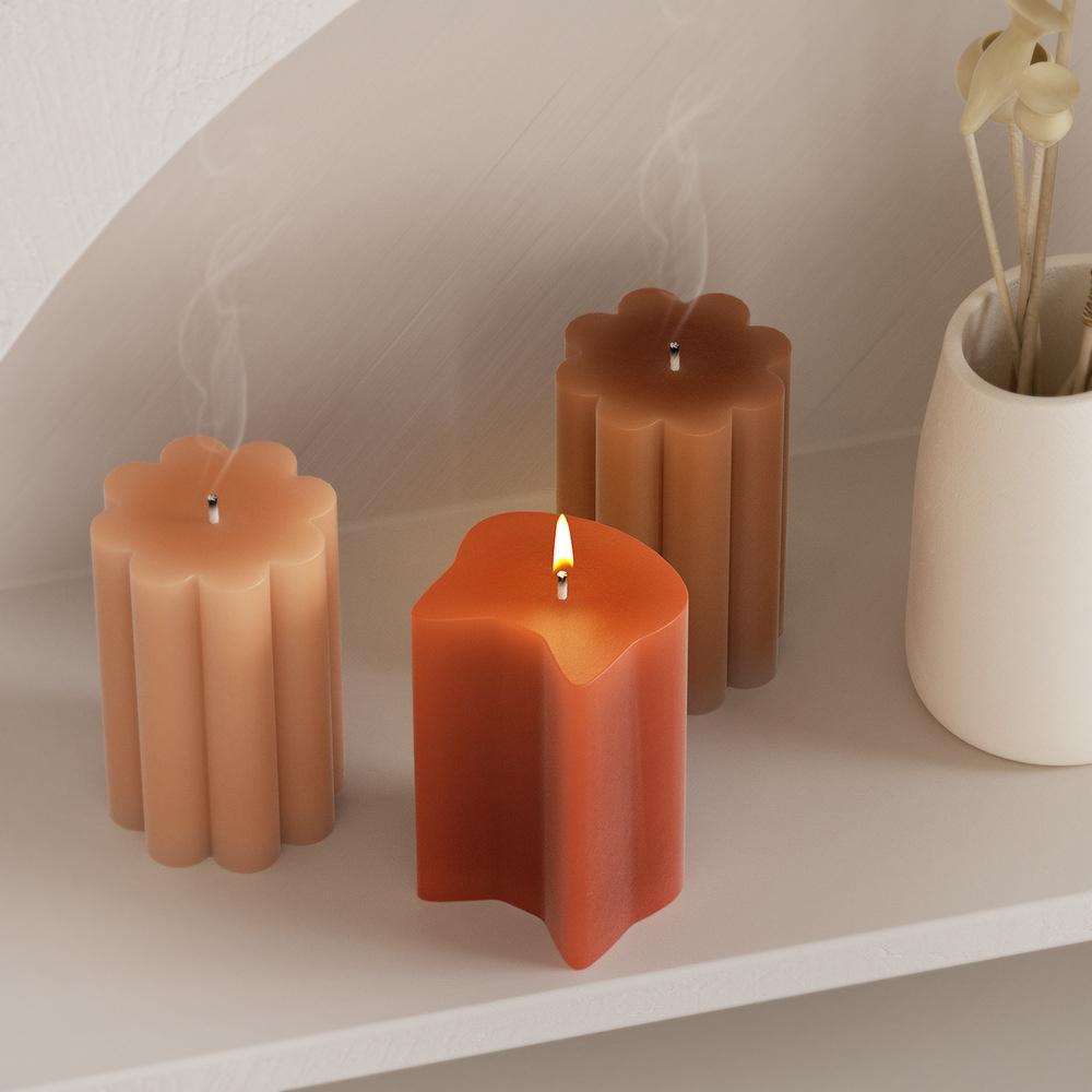 3D Starfish Moon Pyramid Cloud Flower Shape Scented Candle Silicone Mold DIY Plaster Resin Soap Wax Making Molds Home Ornament