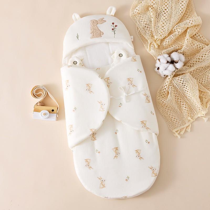 Newborn Swaddle Sleep Sack 350g Thick Cotton Baby Wrap Anti-Startle Infant Sleeping Bag