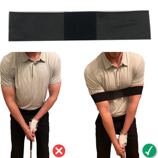 Golf Swing Arm Band Training Aid Elastic Swing Correcting Trainer Band for Golfers Beginners Arm Elbow Posture Training Accessory