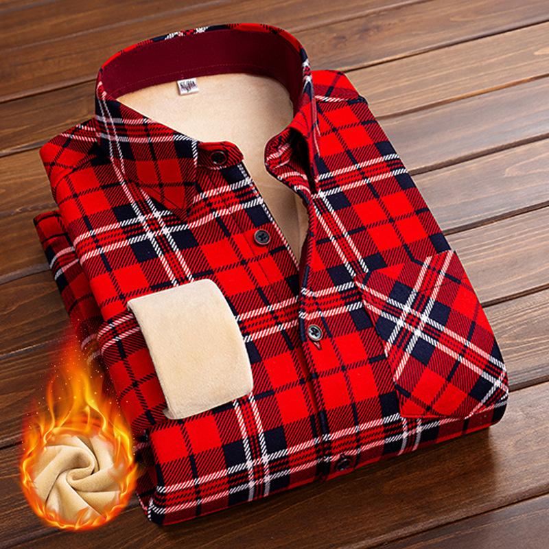 Winter Women Plus Velvet Thicke Shirt Style Jacket Warm Coat Brand Casual Woman Fleece Tops Female Grid Clothes Outerwear
