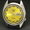 AUTOMATIC 7009A VINTAGE SEIKO 5 JAPAN MENS GOLDEN COLOR DIAL WATCH A701665-5 R206c-a701665