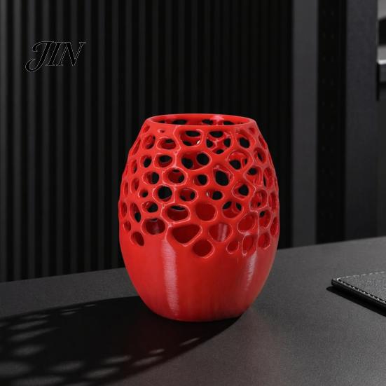 Pen Holder Modern Honeycomb Holder, 3D Printed Hollow Design Writing Utensil Container, Stylish Desk Organizer for Pencils Makeup Brushes And Brush