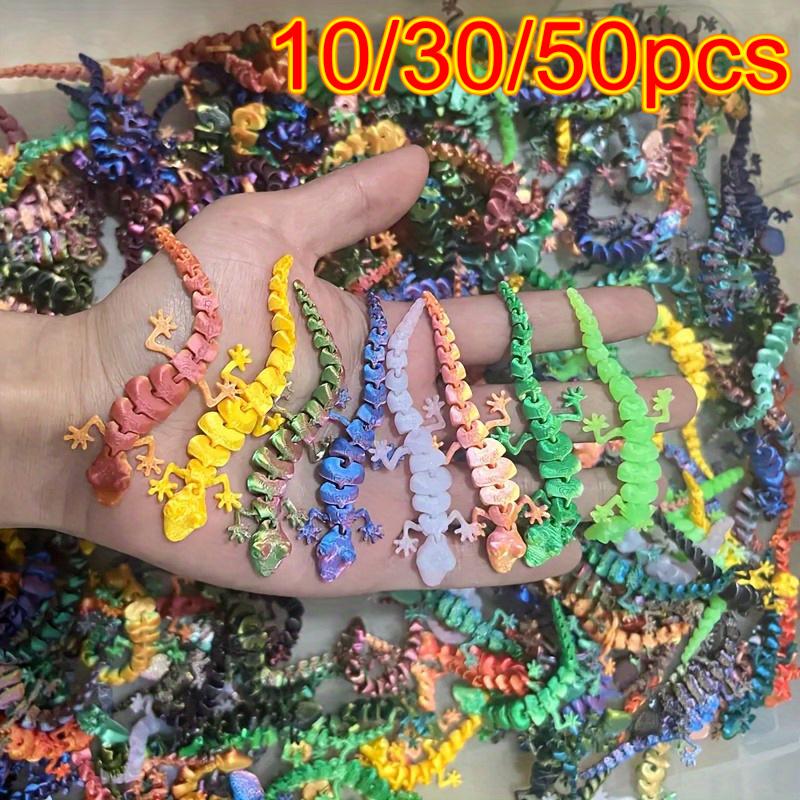 

3D Printed Mini Lizard Figurines Animal Toys Creative Joints Movable Kids Gift Home Scene Decoration Simulation,Random Colors 10pcs