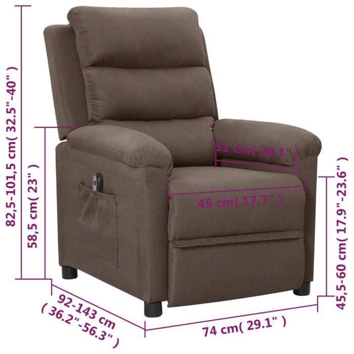 VidaXL Fauteuil inclinable électrique Taupe Tissu 3098971
