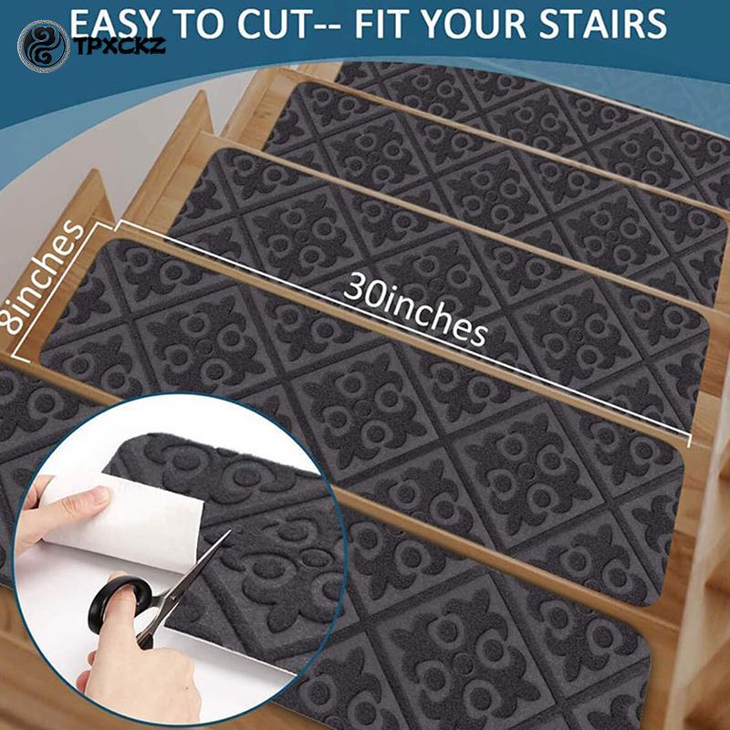 1pc Stair Tread Carpet Mat Self-adhesive Floor Mat Door Mat Step Staircase Non Slip Pad Protection Cover Pads Home Decor 76*20cm