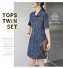 Women's French Retro Polo Dress - Summer 2026 High-End, Waist-Cinched, Slimming Denim Style