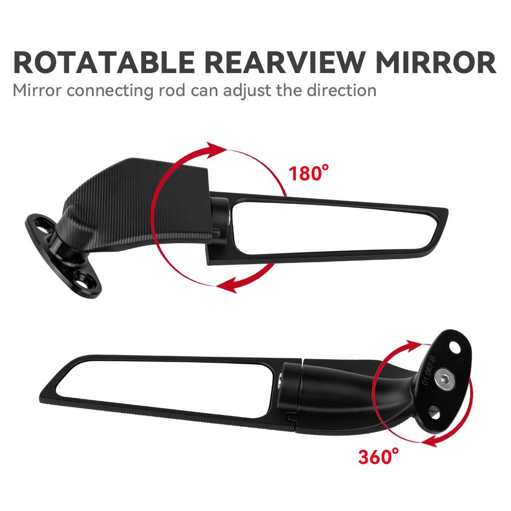 For Honda CBR650R CBR650F CBR500R CBR600R Motorcycle Mirror Wind Swivel Wing Rearview Side Mirrors