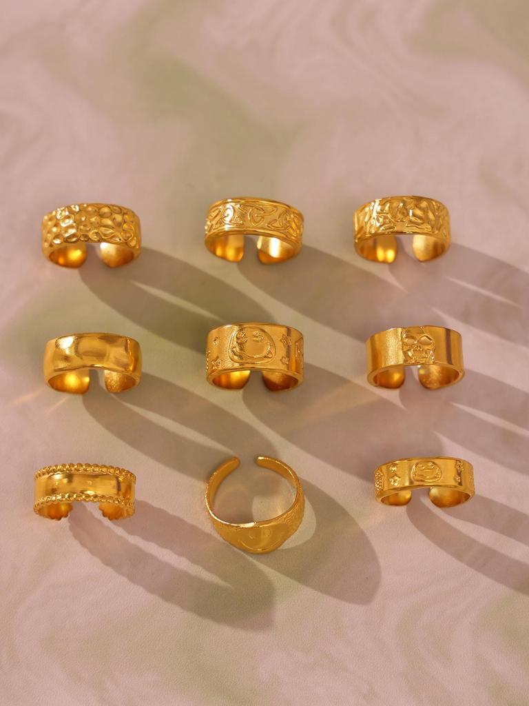 Minimalist Textured Open Ring - Cold Style Fashion Jewelry for Index Finger