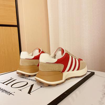 Red Retro Waffle Forrest Gump Shoes Women's Spring New Casual All-match Heightening Sports Daddy Shoes