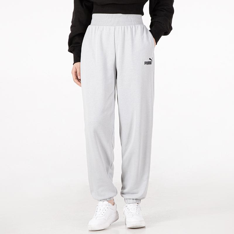 Puma Basic Sweatpants With Elastic Cuffs Women Bottoms Grey 671604-19