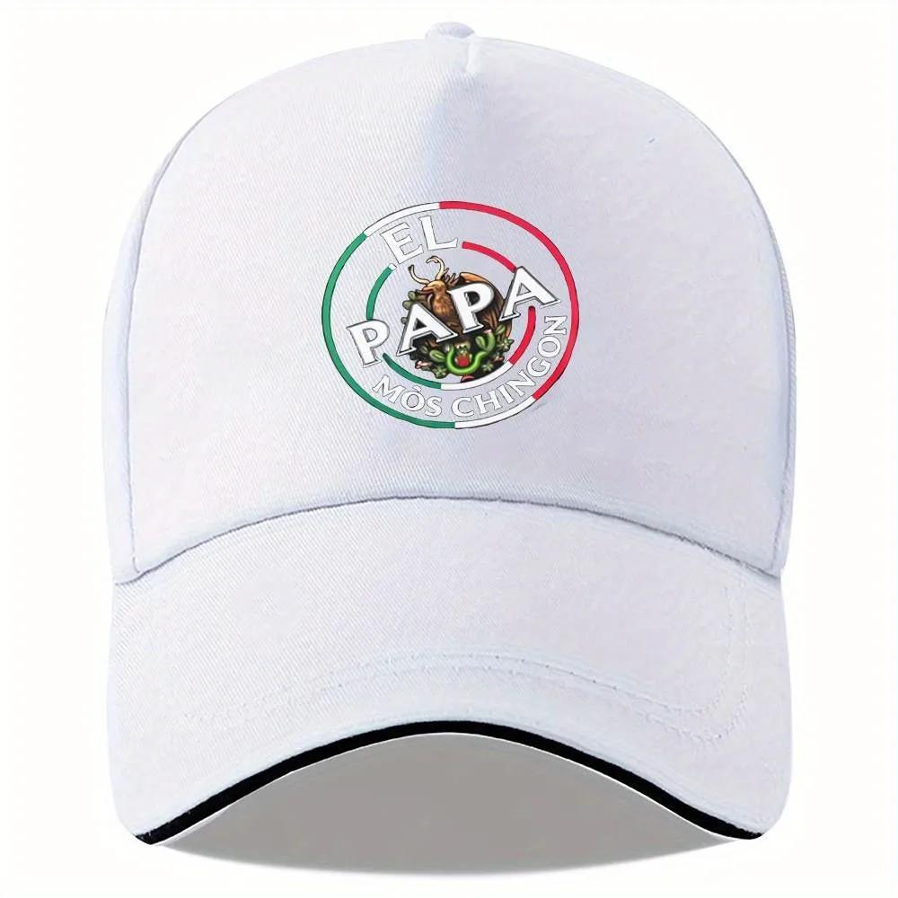 El Papa Mas Chingon Mexican Flag Graphic Adjustable Baseball Cap Casual Adult Hat
