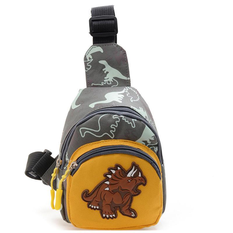 

Stylish Children s Sling Bag With Dinosaur Design Mini Messenger Bag Soft Material Adjustable Strap серый