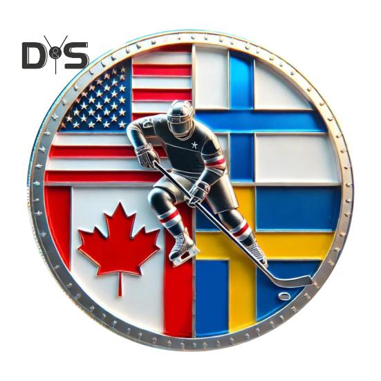 Gedenkmünze der Hockey Four Nations, Symbol des Hockey-Ruhms, Sammlerstück, Challenge-Münze, Taschenmünze, Geschenk für Hockey-Fans