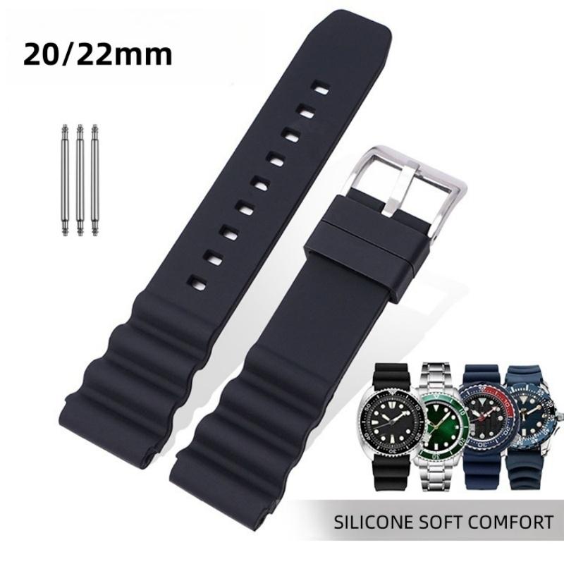 20/22mmSilicone Bracelet Soft Comfort Watchband Rubber Universal Watch Strap for Citizen Longines Rolex Submariner for SEIKO 007